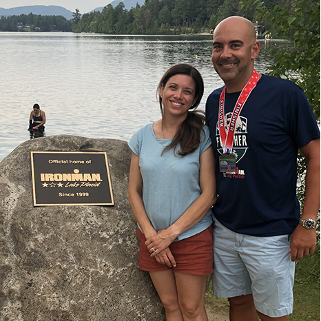 Doctor Young at a lake with his family