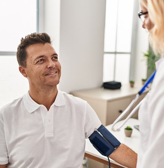 Man getting his blood pressure taken