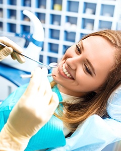 a patient smiling after undergoing root canal therapy in Allentown